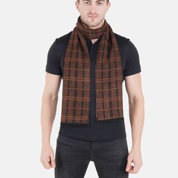 MUFFLY Unisex Brown Checked Mufflers-image-31