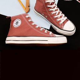 MOZAFIA Men Lightweight Comfort Insole Contrast Sole Canvas Mid-Top Lace-Ups Sneakers-16