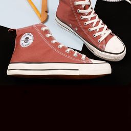 MOZAFIA Men Lightweight Comfort Insole Contrast Sole Canvas Mid-Top Lace-Ups Sneakers-11