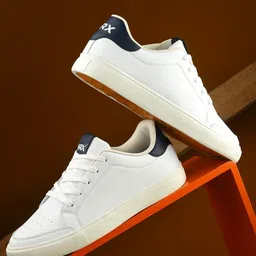 HRX by Hrithik Roshan Men White & Black Perforations Comfort Insole Sneakers-picture-6