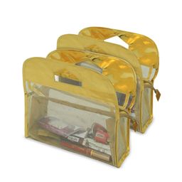 Kuber Industries Gold-Toned Pack Of 2 Solid Travel Organisers-56