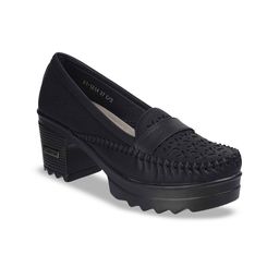 Metro Textured Platform Pumps With Laser Cuts-34