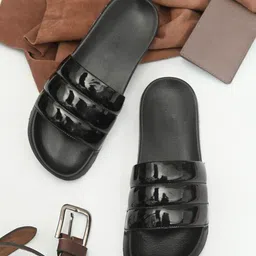 EXTRIMOS Men Black Sliders-image-37