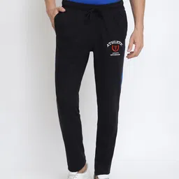 Van Heusen Men Black Printed Smart Tech Easy Stain Release Track Pants-picture-33