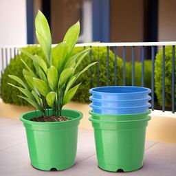 Kuber Industries Pack Of 6 Green & Blue Planters-38