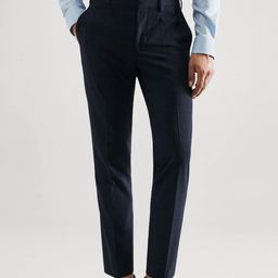 MANGO MAN Super Slim Fit Checked Comfort Stretch Formal Trousers-image-78