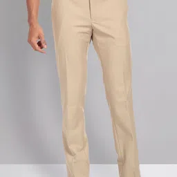 AD By Arvind Men Brown Slim Fit Smart Mid-Rise Formal Trousers-image-11