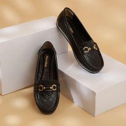 Flat n Heels Women Round Toe Slip-On Horsebit Loafers-22