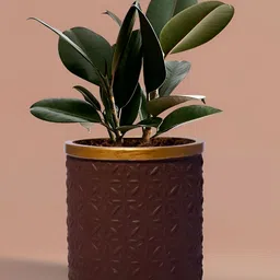LASAKI Gloria Brown Textured Ceramic Planters-image-35