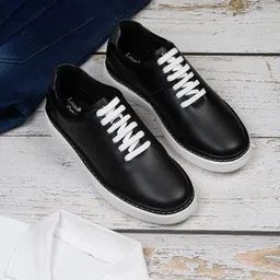 LOUIS STITCH Men's Casual Dotted Black Sneakers-54