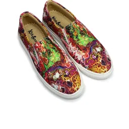 KobSook Women Printed Lightweight Canvas Slip-On Sneakers-image-35