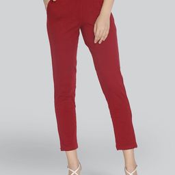 LYRA Women Mid-Rise Original Fit Knitted Cigarette Trousers-image-76