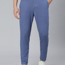 Slowave Men Solid Straight Fit High-Rise Knitted Trouser-image-34