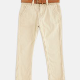 Pantaloons Junior Boys Beige Pure Cotton Chinos Trousers-picture-29