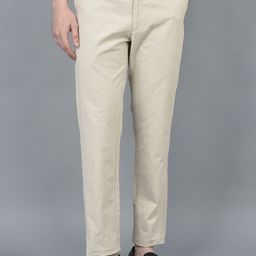 CANOE Men Smart Cotton Linen Chinos Trousers-image-79
