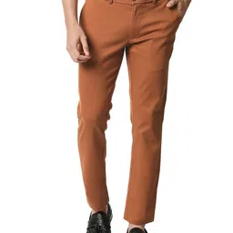 Basics Men Tapered Fit Chinos Cotton Trousers-image-13