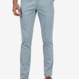 Greenfibre Men Textured Slim Fit Pure Cotton Chinos Trousers-picture-28