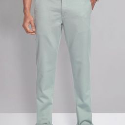 AD By Arvind Men Green Slim Fit Chinos Trousers-image-5