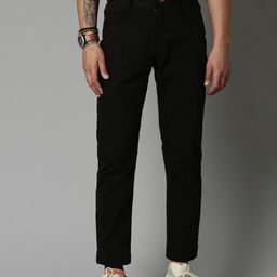 Breakbounce Men Black Comfort Slim Fit Chinos Trousers-image-46