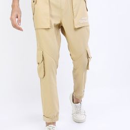 HIGHLANDER Men Beige Cargos Trouser-37