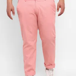 Urbano Plus Men Plus Size Mid-Rise Cotton Chinos Trousers-image-35