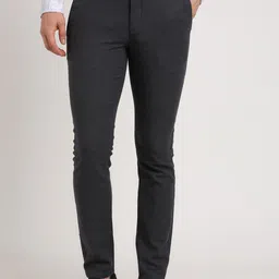 Turtle Men Checked Relaxed Skinny Fit Chinos Trousers-image-95
