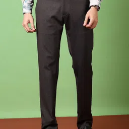 V-Mart Men Self Design Mid-Rise Chinos Trousers-image-39