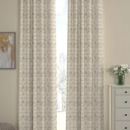 ROSARA HOME Reggio Dyed Beige 2 Pieces Abstract Jacquard Door Curtains-image-57