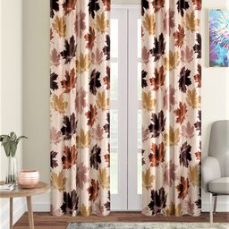 Home Sizzler Brown Set of 2 Floral Window Curtain-image-67