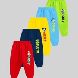 KUCHIPOO Infants Pack Of 5 Printed Cotton Joggers-21