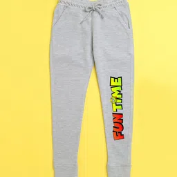 NUSYL Kids Grey & Red Printed Joggers-16