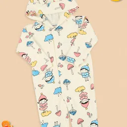 MeeMee Infants Printed Cotton Hooded Romper-image-79