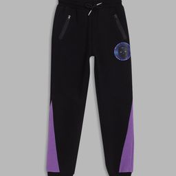Blue Giraffe Boys Black & Purple Marvel Printed Joggers-image-83