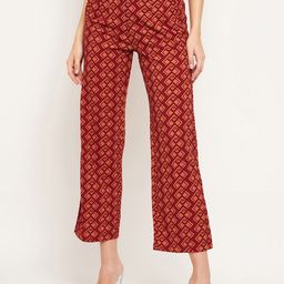 Madame Women Ethnic Motifs Printed Mid Rise Parallel Trousers-picture-13