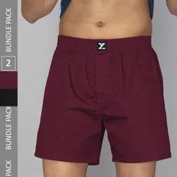 XYXX Men Pack Of 2 Pure Cotton Anti-Roll Boxers-image-77