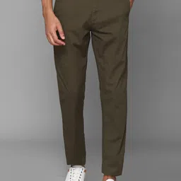 Allen Solly Men Brown Cotton Trousers-image-67