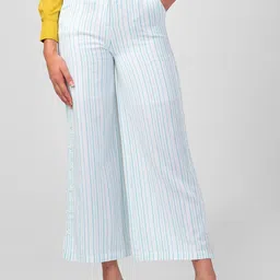 SPYKAR Women Striped Cotton Trousers-image-23