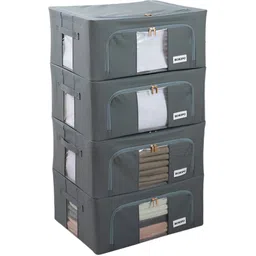 HOKIPO Grey Set of 4 Regular Drawer Organiser Organisers-32