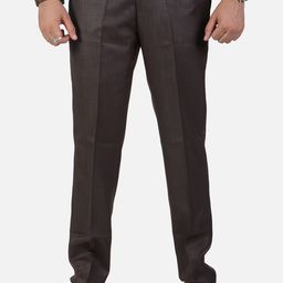 Sam and Jack Men Brown Smart Chambray Trousers-10