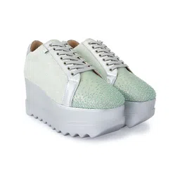 Anaar Women Macaron Magic Embellished Lightweight Textile Flatform Sneakers-picture-46