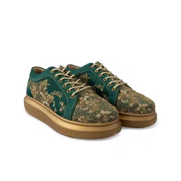 Anaar Women Jungle n Jazz Classic Embellished Textured Lightweight Textile Sneakers-image-99