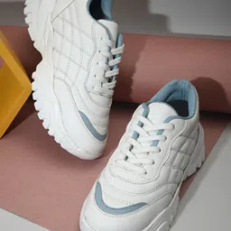 Fashion Victim Women White Textured Sneakers-picture-35