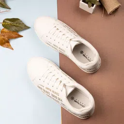 Tokyo Talkies Women White Printed Causal Sneakers-25
