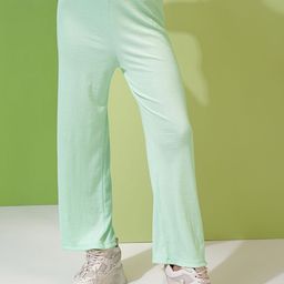 Tokyo Talkies Green Women Flared Trouser-image-29