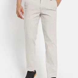 Octave Men Off White Casual Trouser-image-44