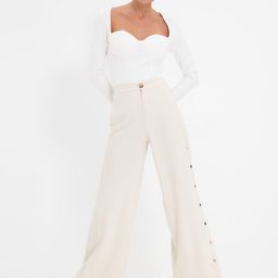 Trendyol Women Grey Flared Trousers-image-36