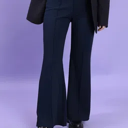 CHIC BY TOKYO TALKIES Women High-Rise Flared Bootcut Trousers-picture-0