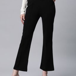 Global Republic Women Relaxed Straight Leg Wrinkle Free Bootcut Trousers-image-91