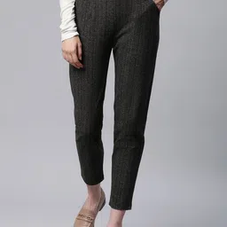 Global Republic Women Relaxed Straight Leg Wrinkle Free Trousers-image-97