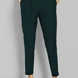 Mera Rang Women Mid-Rise Relaxed Straight Leg Wrinkle Free Cotton Peg Trousers-image-83